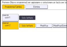 Illustrazione della schermata sul pannello di controllo