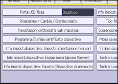 Illustrazione della schermata sul pannello di controllo