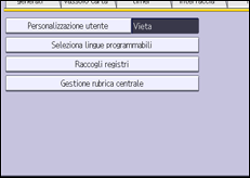 Illustrazione della schermata sul pannello di controllo
