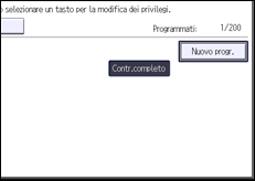 Illustrazione della schermata sul pannello di controllo