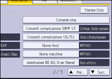 Illustrazione della schermata sul pannello di controllo
