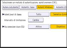 Illustrazione della schermata sul pannello di controllo
