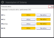 Illustrazione della schermata sul pannello di controllo