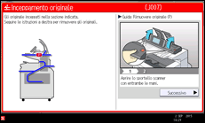 Illustrazione della schermata sul pannello di controllo