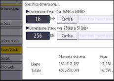Illustrazione della schermata sul pannello di controllo