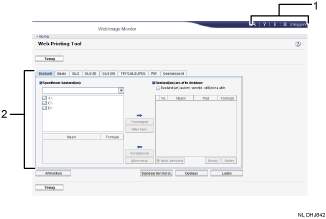 Genummerde schermillustratie paginamenu
