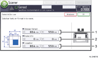 Genummerde afbeelding van het scherm van het bedieningspaneel