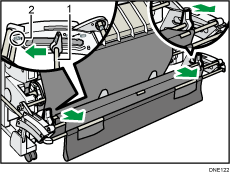 Illustration of the output basket numbered callout illustration