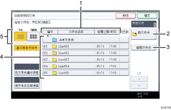 已编号的操作面板屏幕插图