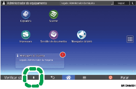 Ilustração da tela do painel de operação