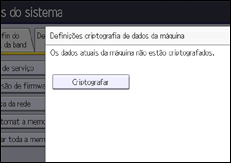 Ilustração da tela do painel de operação