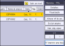 Ilustração da tela do painel de operação