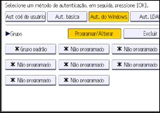 Ilustração da tela do painel de operação