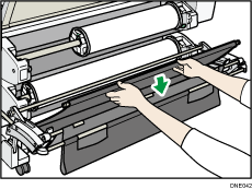 Ilustração do local de entrada de papel