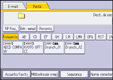 Ilustração da tela do painel de operação