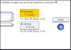 Ilustração da tela do painel de operação