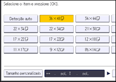 Ilustração da tela do painel de operação