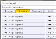 Ilustração da tela do painel de operação