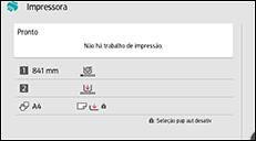 Ilustração da tela do painel de operação