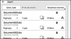 Ilustração da tela do painel de operação