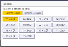 Ilustração da tela do painel de operação