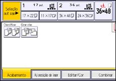 Ilustração da tela do painel de operação