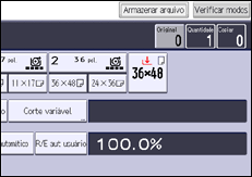 Ilustração da tela do painel de operação