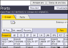 Ilustração da tela do painel de operação