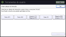 Ilustração da tela do painel de operação