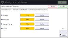 Il·lustració de pantalla del panell d'operacions