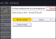 Il·lustració de pantalla del panell d'operacions