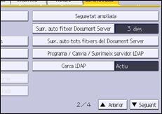 Il·lustració de pantalla del panell d'operacions
