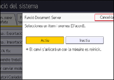 Il·lustració de pantalla del panell d'operacions