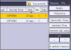Il·lustració de pantalla del panell d'operacions