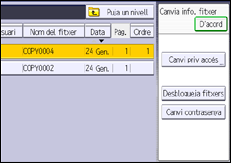 Il·lustració de pantalla del panell d'operacions