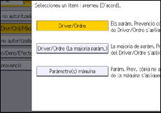 Il·lustració de pantalla del panell d'operacions
