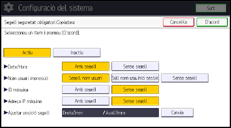 Il·lustració de pantalla del panell d'operacions