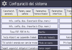 Il·lustració de pantalla del panell d'operacions