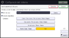 Il·lustració de pantalla del panell d'operacions