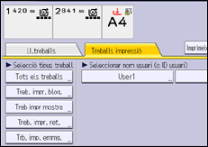 Il·lustració de pantalla del panell d'operacions