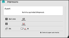 Il·lustració de pantalla del panell d'operacions