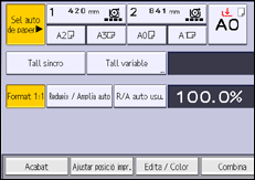 Il·lustració de pantalla del panell d'operacions