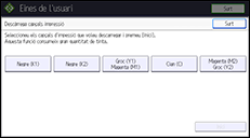 Il·lustració de pantalla del panell d'operacions