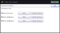 Il·lustració de pantalla del panell d'operacions