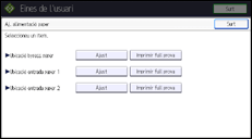 Il·lustració de pantalla del panell d'operacions