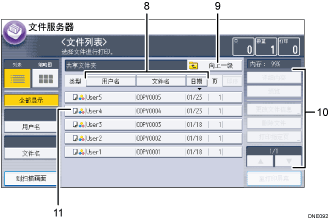 已编号的操作面板屏幕插图