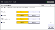 Ilustrace displeje ovládacího panelu