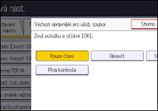 Ilustrace displeje ovládacího panelu