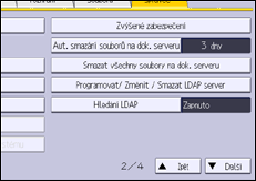Ilustrace displeje ovládacího panelu