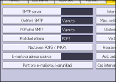 Ilustrace displeje ovládacího panelu
